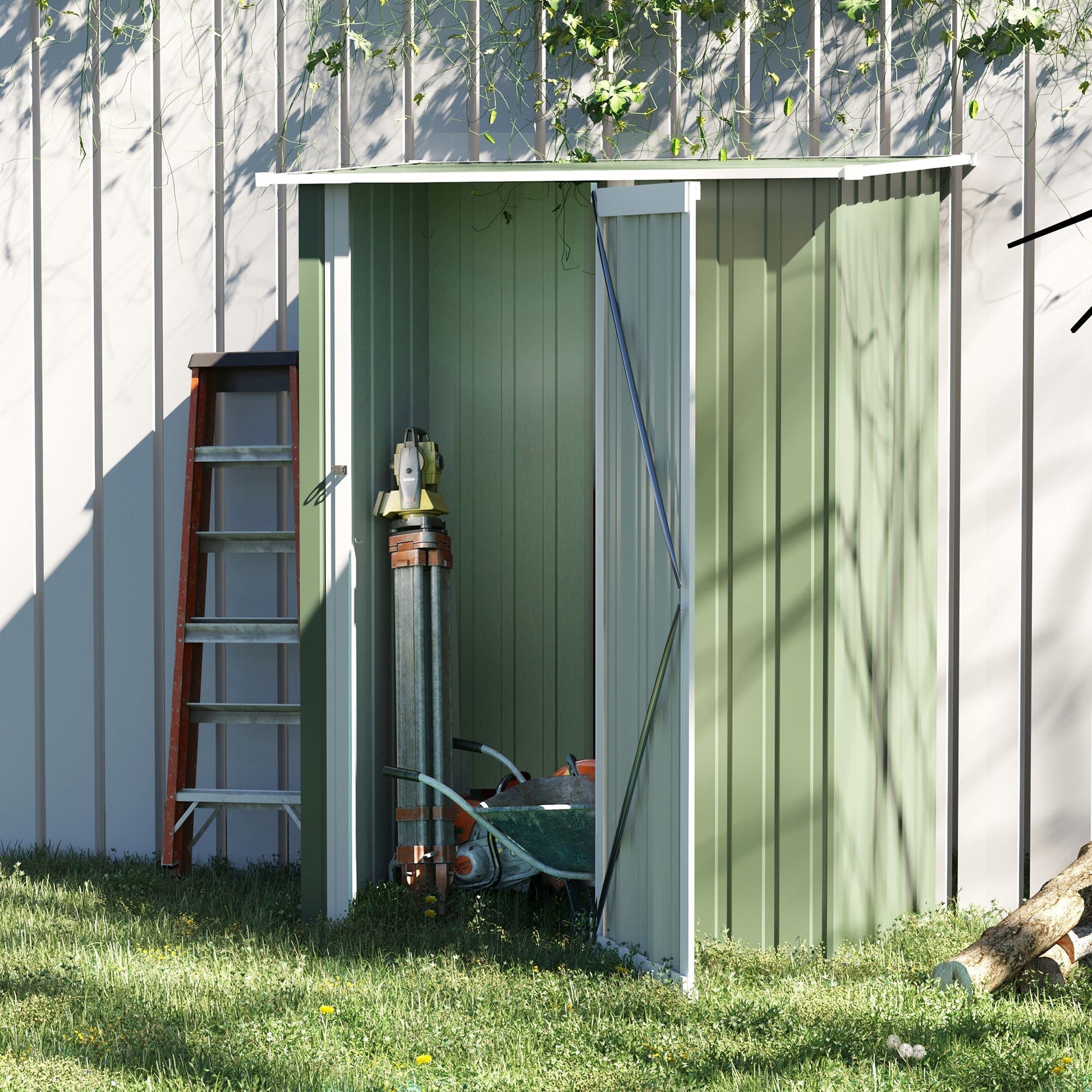 Outsunny Garden House Storage | hut in waterproof steel 142x84x189cm - Borgè