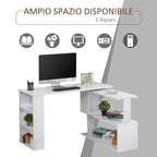 corner desk with 5 white shelves 120 x 100 x 74.5cm - Borgè
