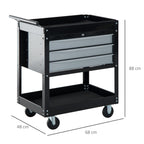 Black Professional Mechanic Garage Trolley with drawers | 68 x 46 x 88cm - Borgè
