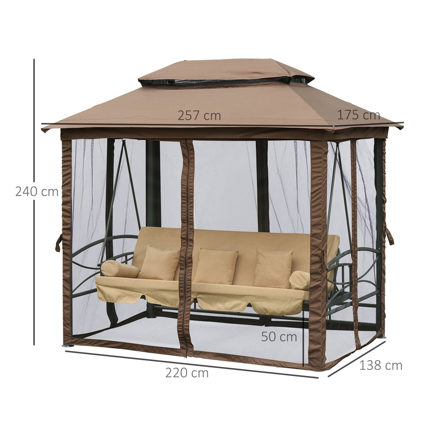 SEATTLE | 3 Seater Garden Swinger / Rocking Chair / Bed - Borgè