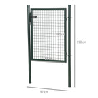Garden gate in steel with lock and 3 keys, 97x150cm, green - Borge' Group Limited