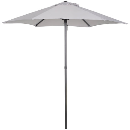 Outusnny Garden umbrella with central aluminum pole, φ196cm, light Grey - Borgè