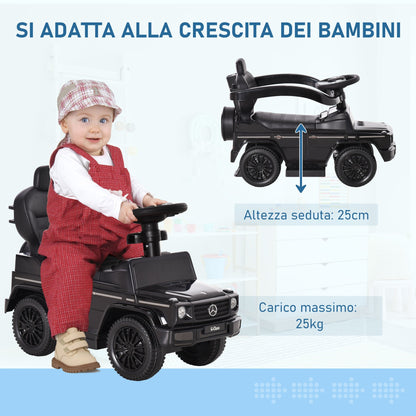 Mercedes-Benz G350 model pushing machine for children, black - Borgè