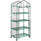 Vertical Plant Greenhouse with 4-Tier Shelf in Steel and White PVC, 69x50x165cm - Borge' Group Limited