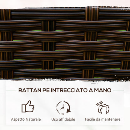 Outsunny on 3 levels at 3 levels in rattan without bottom for plants and vegetables, 120x120x40cm, Grey - Borgè