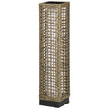 Outsunny Garden Solar Lamp with charging panel, steel and rattan, 15.5x15.5x69 cm, black and brown - Borgè