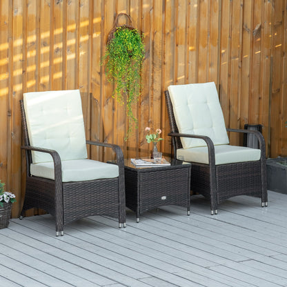 DOREE | Garden Furniture Set in Rattan PE with Coffee Table and 2 chairs with removable cushion - Borgè