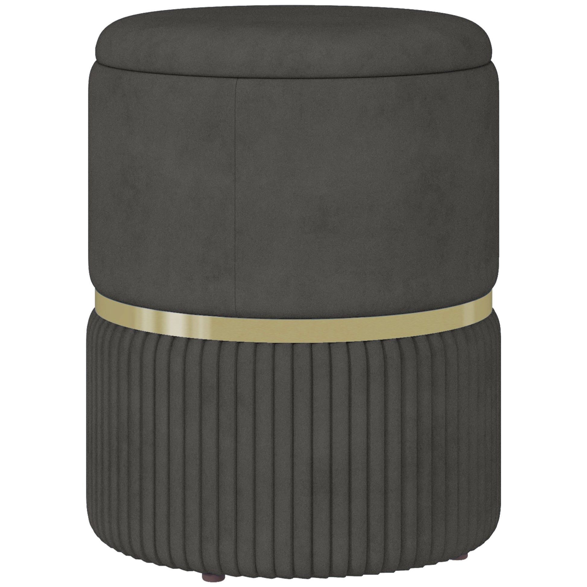 Homcom pouf 120 kg max container for living room, entrance and room, in polyester, 36x36x44 cm, gray - Borgè