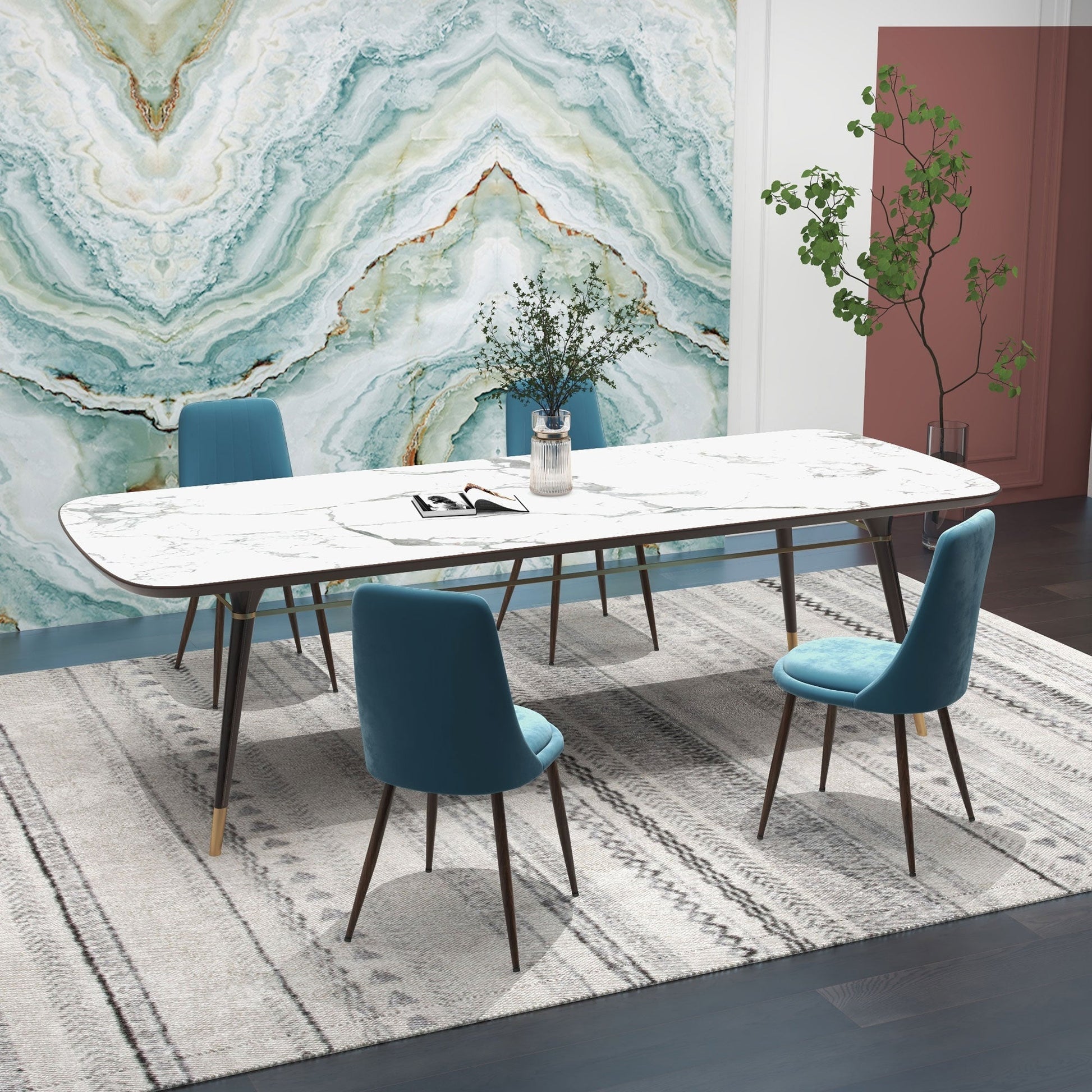 TEAL | Set of 4 Dining Chairs ( 47x55x86 cm ) - Borgè