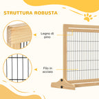 PAWHUT DOGLE FOR DOG ERBAND IN INTERNAL WOOD, 104-183x36x69cm, Wooden color - Borgè