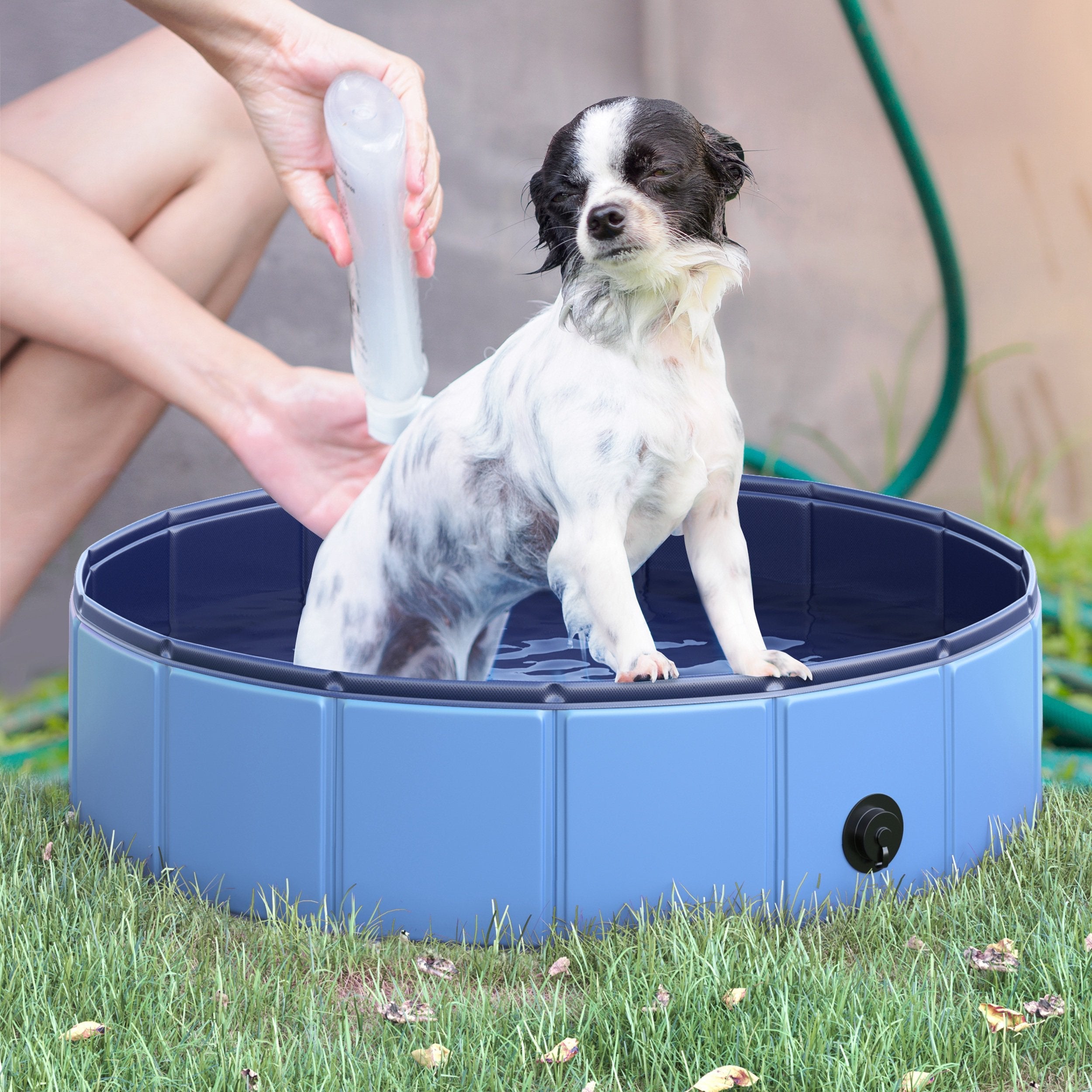 PAWHUT DOG Pool Pets Plaster Folding Pvc Blue Pvc Ø80x20cm - Borgè