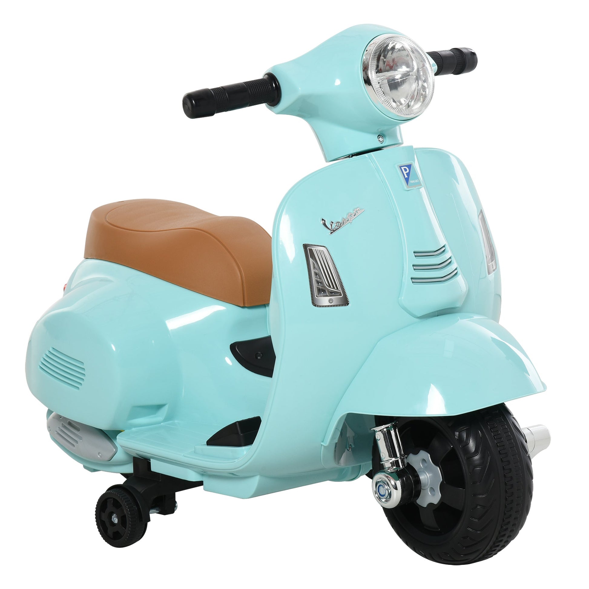 electric motorcycle for children with official Vespa 6v battery license, headlights and horn, for children of 18-36 months, green, 66.5x38x52cm - Borgè