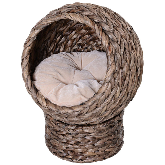 PAWHUT COCCIA FOR CATS RAILATED WITH CUSCHE, NATURAL MATERY 42x33x52cm Beige - Borgè