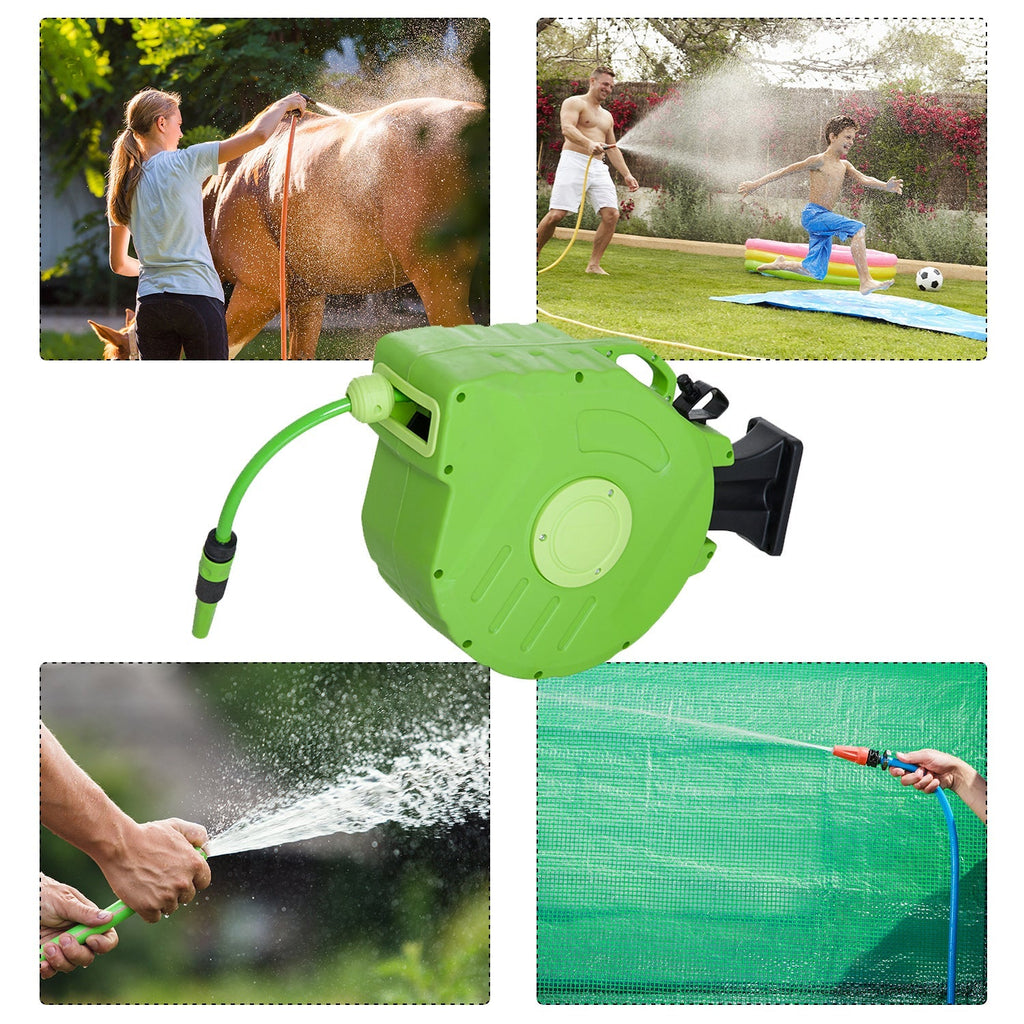 Portable Wall Mounted Hose Reel with Automatic Rewind 15m - Borge' Group Limited