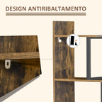 Homond industrial style bookcase 5 levels 102 x 30 x 160 cm - Borgè