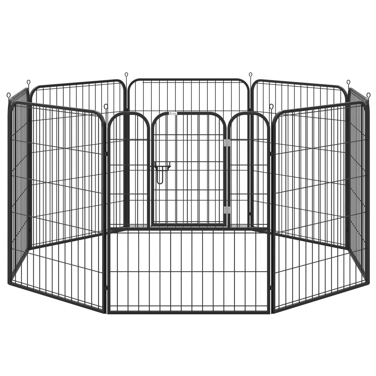 PAWHUT Modular fence for interior and outdoor dogs in metal and steel 8 panels 79x100cm - Borgè