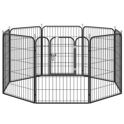 PAWHUT Modular fence for interior and outdoor dogs in metal and steel 8 panels 79x100cm - Borgè