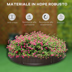 HDPE Raised Garden Bed, Round Outdoor Planter, Φ123x21cm, Brown - Borge' Group Limited