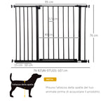 PAWHUT DOCK FOR DOG EXTENSIBLE WITH VITHS AND LARGE OPENING, METAL AND PLASTIC, 76-107X76 CM, BLACK - Borgè