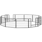 Dog and Puppy Playpen with 12 Modular Panels and 2 Entrances, 80x1.5x60cm - Borge' Group Limited