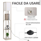 ground lamp with integrated shelves - oak - Borgè