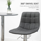 Set 2 swivel bar stools in like backs and backs, 42x45x89-110cm, Grey - Borgè