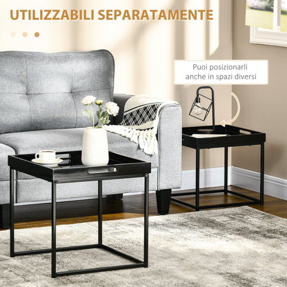 ROSS | Black Set with 2 Coffee Tables - Borgè