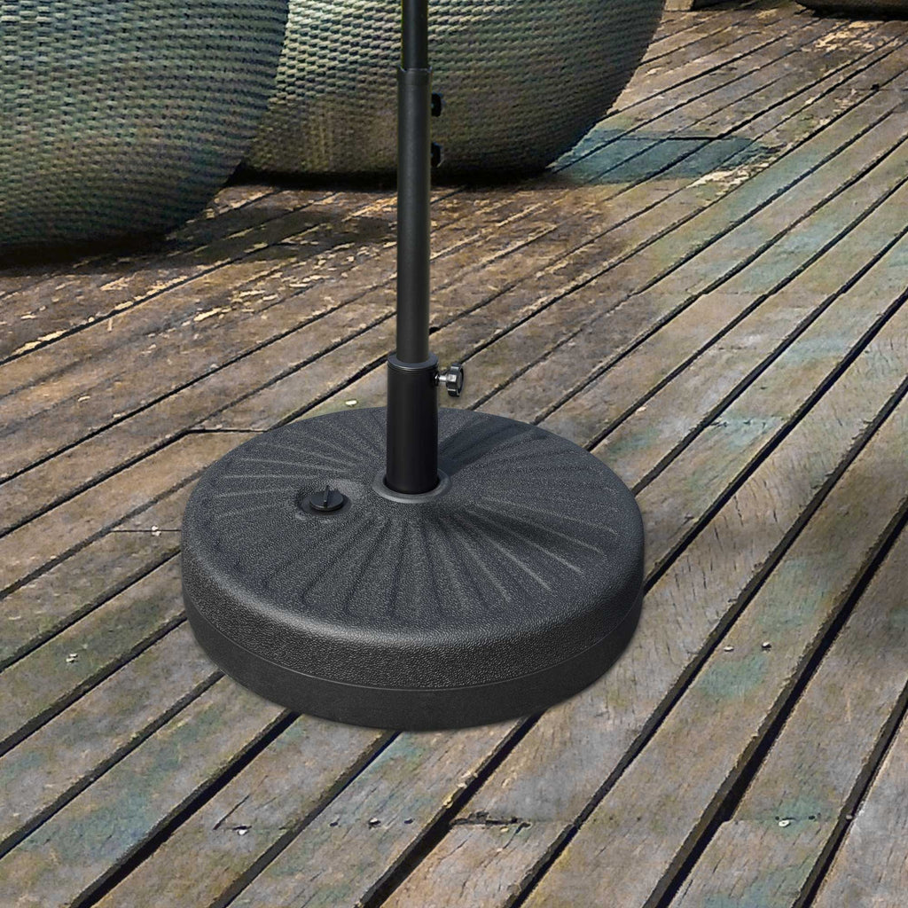 Garden Umbrella Base with Central Pole Φ3.8cm and 4.8cm, Black HDPE - Borge' Group Limited
