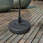 Garden Umbrella Base with Central Pole Φ3.8cm and 4.8cm, Black HDPE - Borge' Group Limited