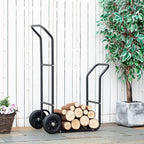 Outsunny steel portal cart with 2 wheels for interior and outdoor, 77x42x105cm, black - Borgè