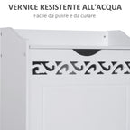 Wooden Wooden Cabinet with White with carved decoration 55 x 34 x 58 cm - Borgè