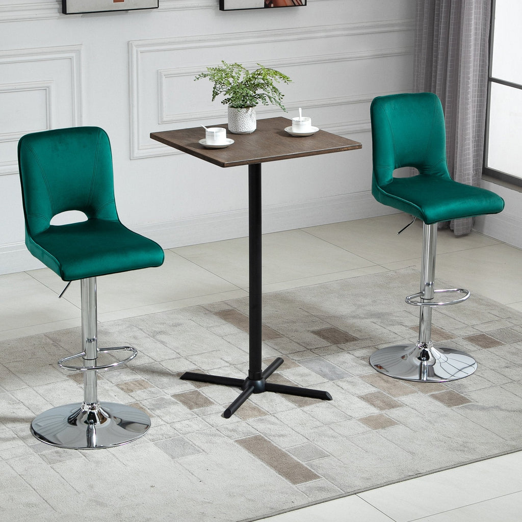 set 2 adjustable and swivel height stools in fabric - green - Borgè