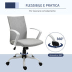 Ergonomic and swivel from office chair, adjustable height in Grey fabric, 61x61x89-99cm - Borgè