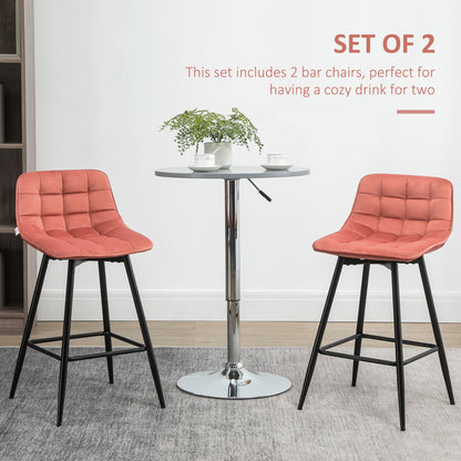 BELLO | Set 2 Coral Bar Stools with Nordic Style | 45x47x88cm