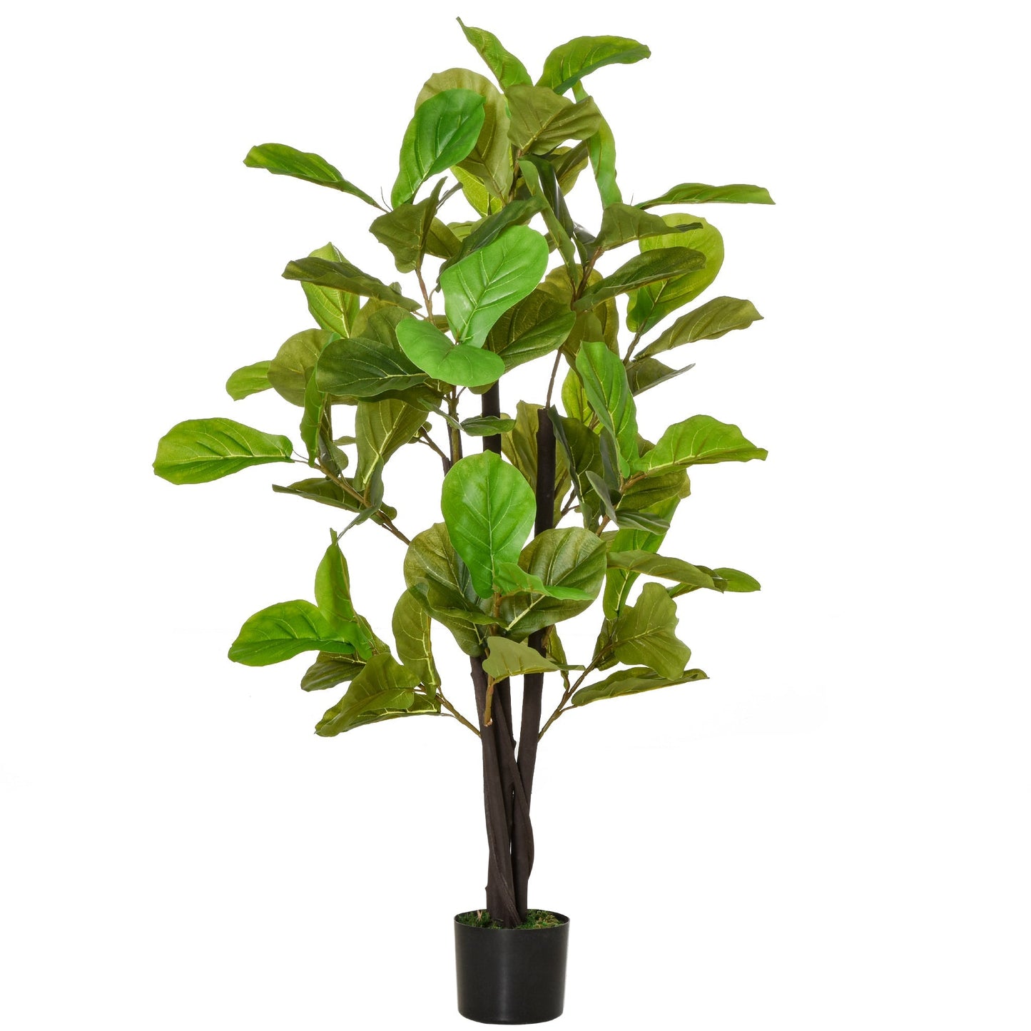 Ficus Artificial 130cm for interiors and exteriors, realistic artificial plant with 78 leaves - Borgè