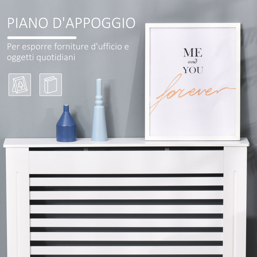 Coverterothermaphone in white wood with slat structure 112x19x81cm - Borgè