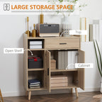 Multiuse Modern Credenza With Wooden locker and drawer 80x30x96.5cm - Borgè