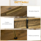 Table Console in chipboard and steel for entrance and living room with open shelf and 2 drawers, 120x29x79 cm - Borgè