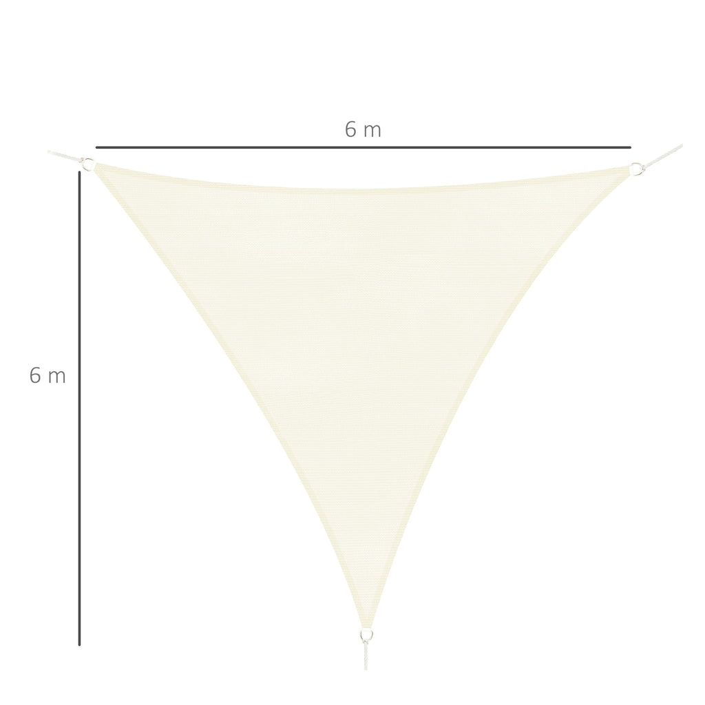 Triangle Sun Shade Tent (Color: Cream, Size: 6x6x6m) - Borge' Group Limited