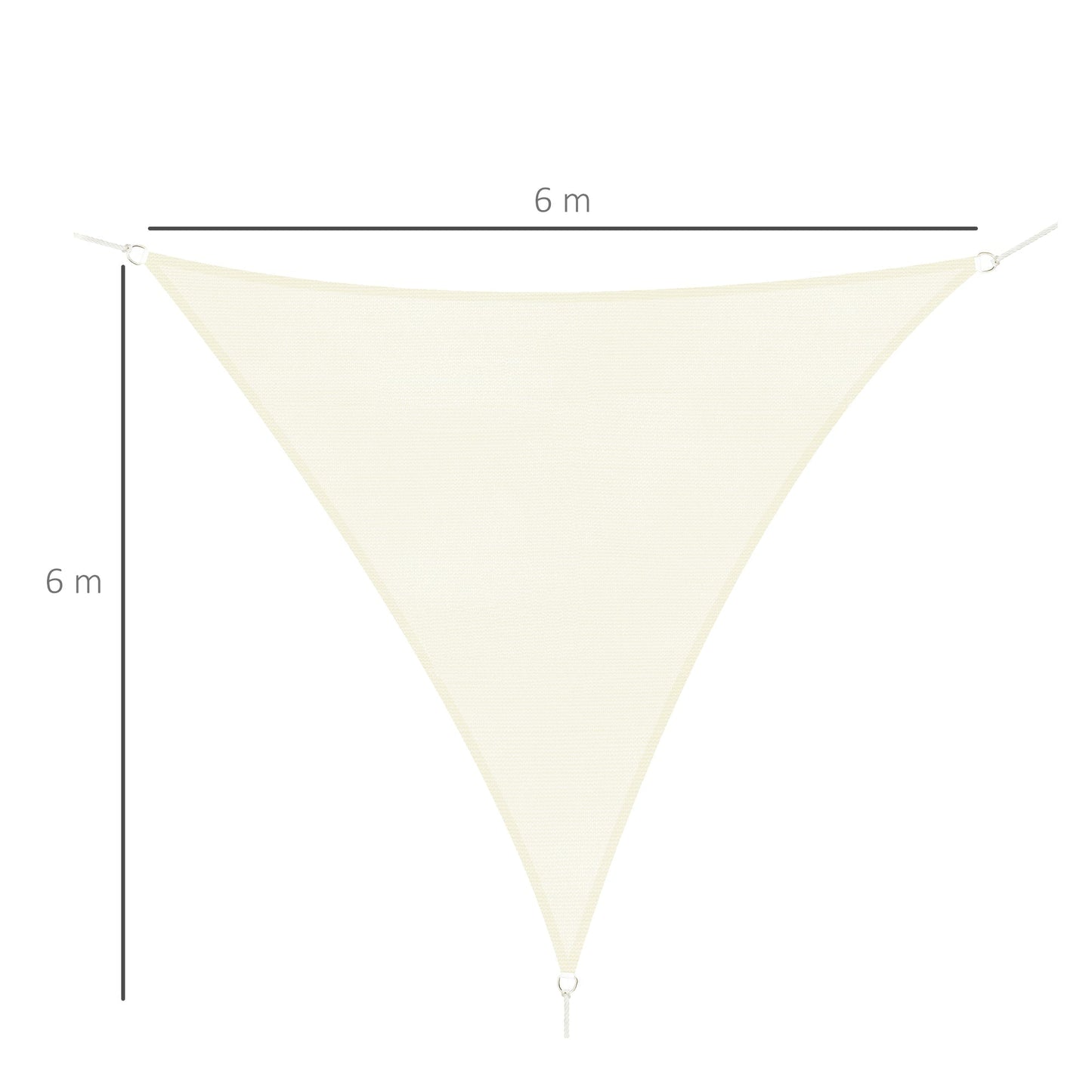 Outsunny triangular tenda in HDPE, Crema, 6x6x6m - Borgè