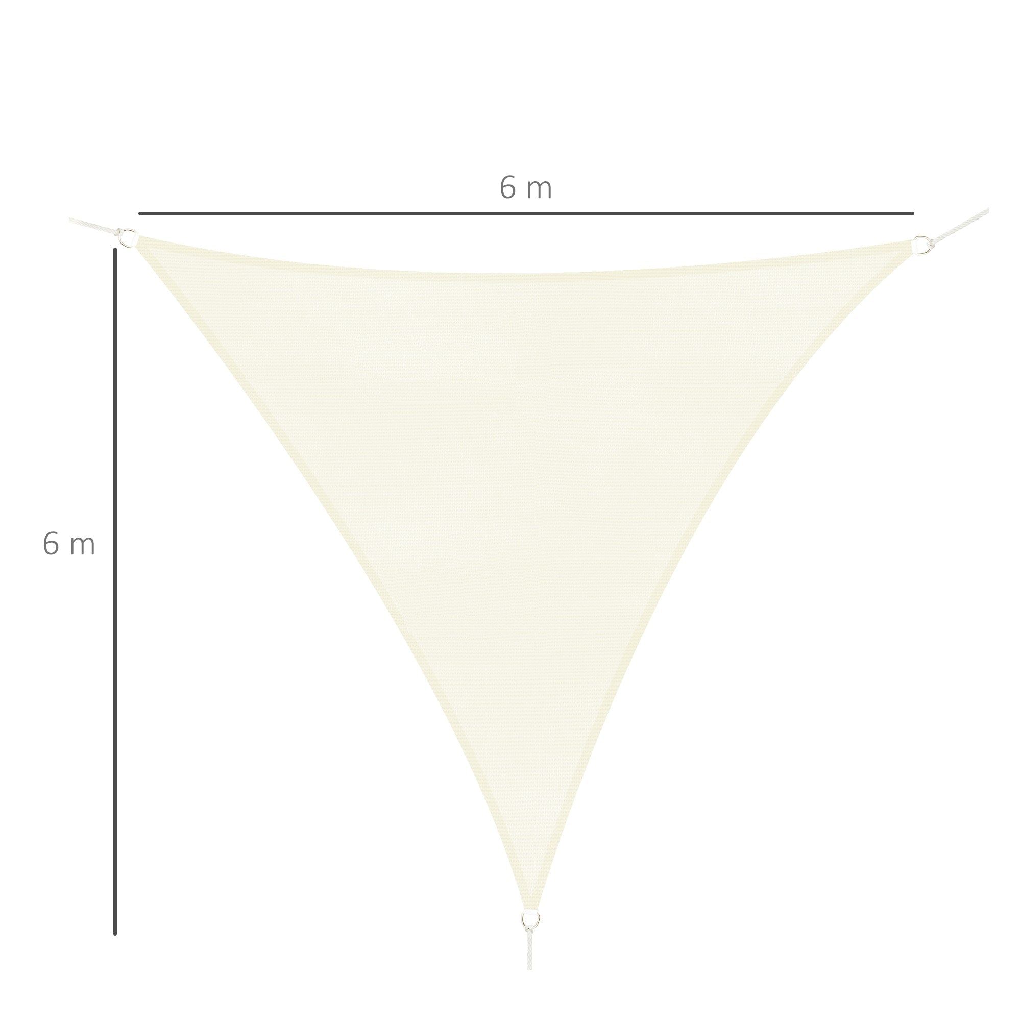 Triangle Sun Shade Tent (Color: Cream, Size: 6x6x6m) - Borge' Group Limited