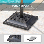 Vintage Style Resin and Steel Garden Umbrella Base, 44x44x32cm, Black and Bronze - Borge' Group Limited