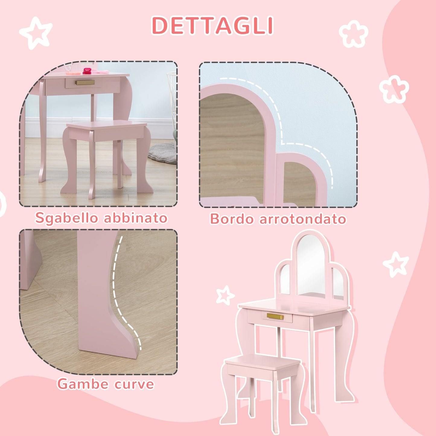 Makeup Table for Girls 3-6 years - Borgè