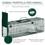 Rat, Mice and Nutria Trap Cage with Single Door, 60x18x20cm, Green - Borge' Group Limited