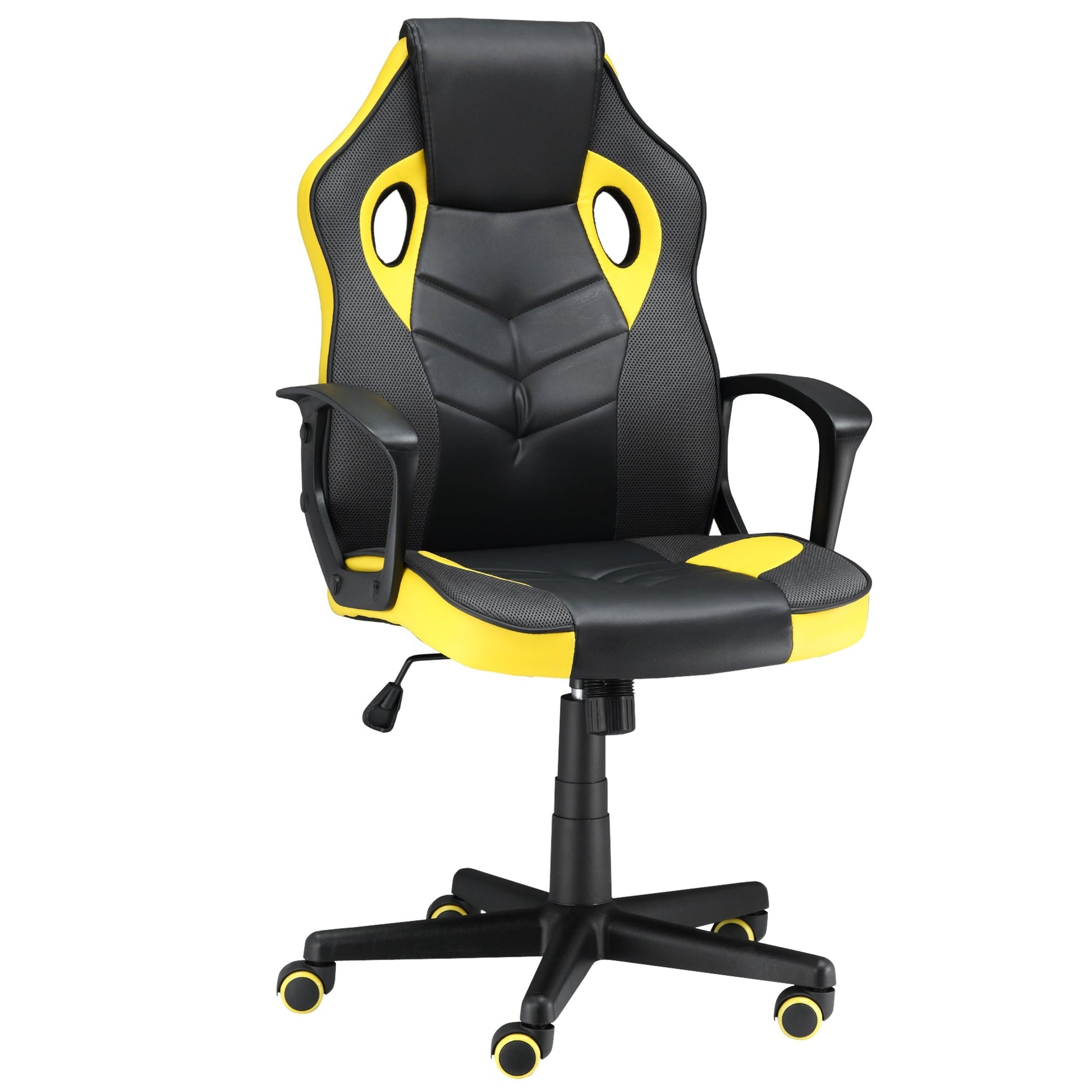 VATER GAMING CHAIR COMPANY OFFICE OFFICE WITH ROTELLE IN BLACK AND GIALLY LIKE, adjustable height - Borgè