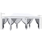 6x3m Folding Gazebo in Steel with 6 Mosquito Net Curtains, Cream Color - Borge' Group Limited