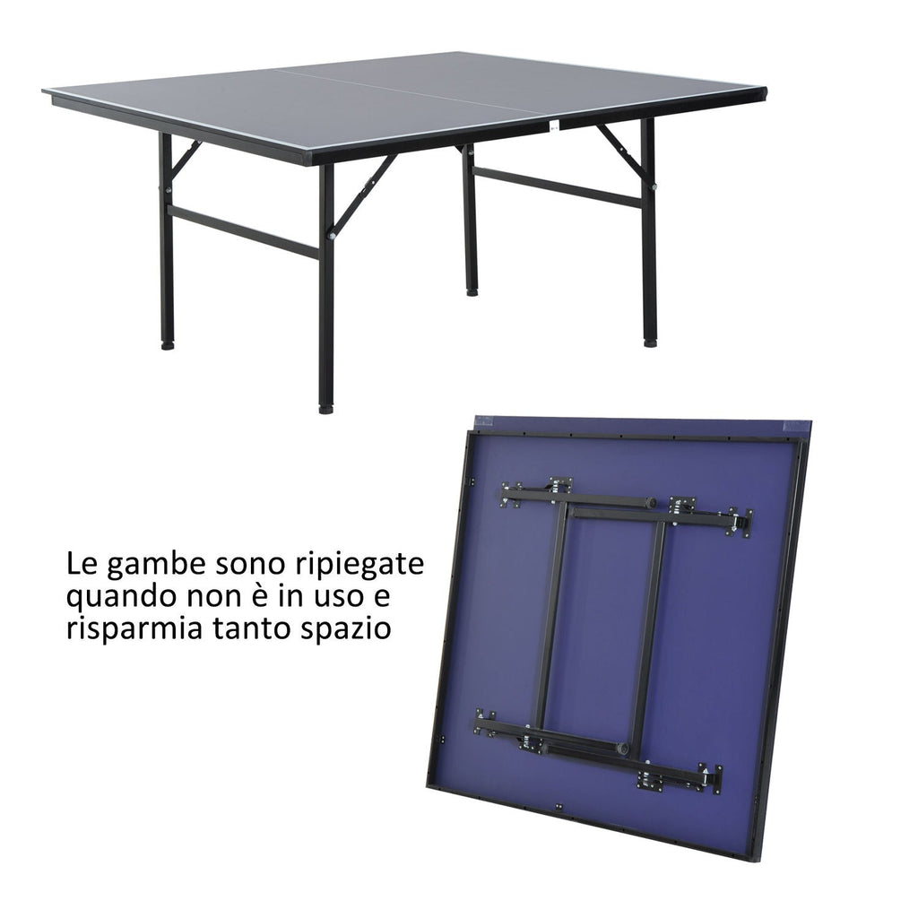 Ping Pong Table Foldable wooden wood and steel, 152.5x274x76cm - Borge' Group Limited