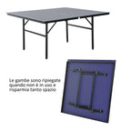 Ping Pong Table Foldable wooden wood and steel, 152.5x274x76cm - Borge' Group Limited