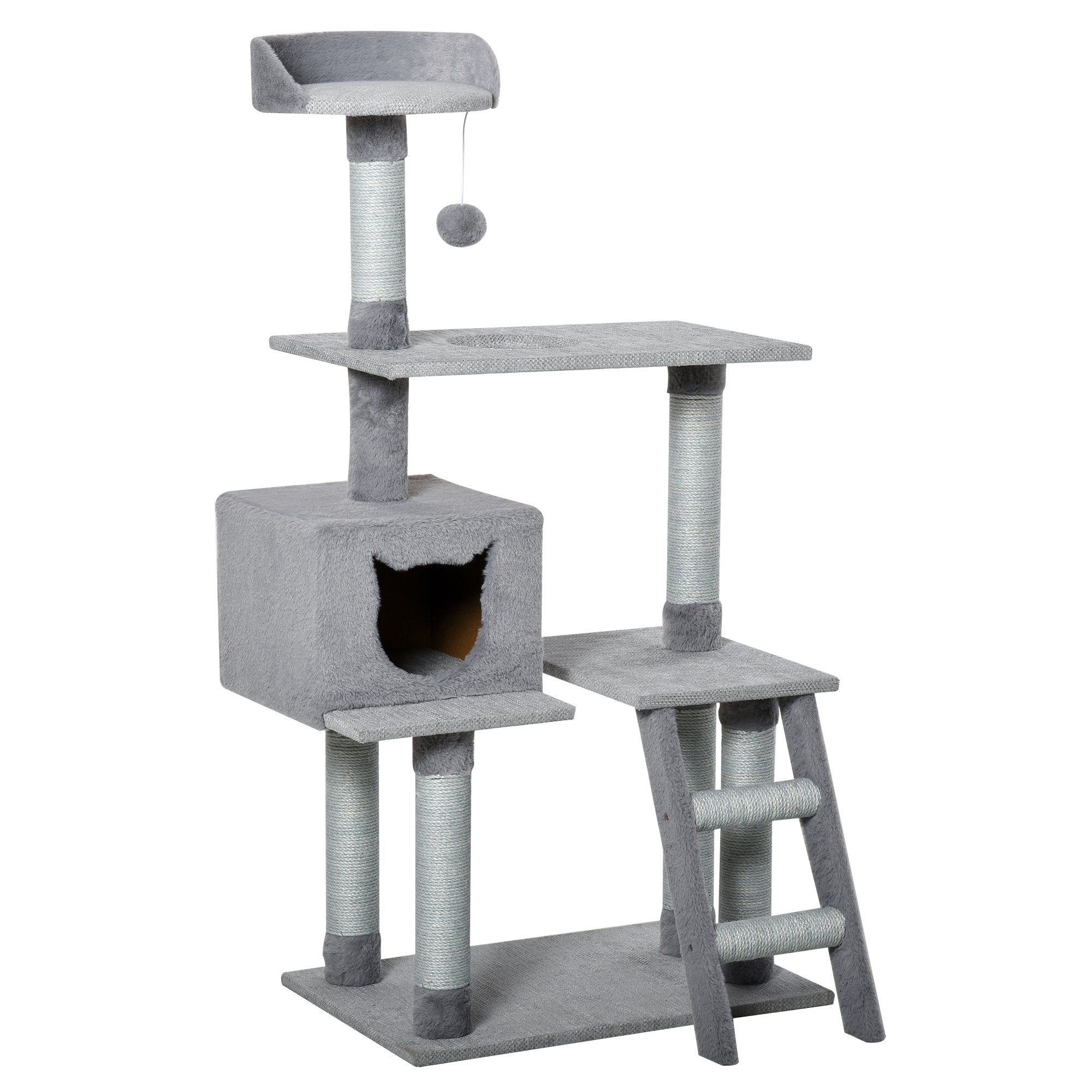 Grey Cat Tree for cats with Scratch Pole - Borge' Group Limited
