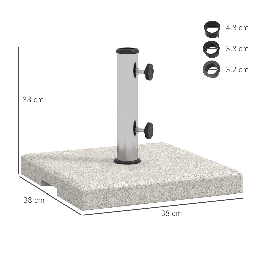 Base Outsunny for garden umbrella 25kg for Ã˜32mm poles, Ã˜38mm and Ã˜48mm, in granite and stainless steel, 38x38x38 cm, gray - Borgè